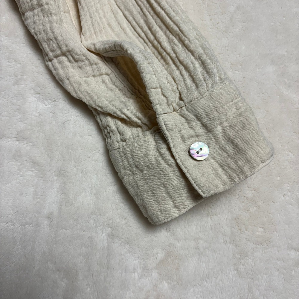 Rails Womens Nadia Tie Dress Size Medium Flax Cotton Gauze Long Sleeve Buttons - Picture 9 of 14